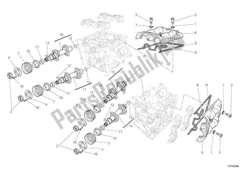 Todas as partes de Eixo De Comando do Ducati Diavel Brasil 1200 2013
